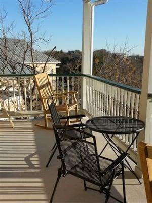 Porch on the top floor at the Village at Gruene!