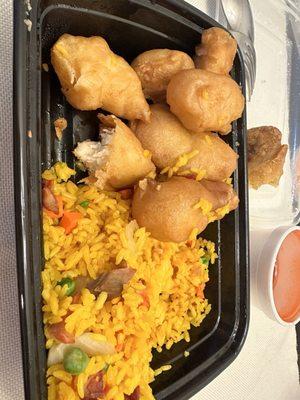 Sweet & Sour Chicken Combo (with Fried Rice and Egg Roll)