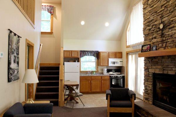 Kitchenette Living Room at the Whip Poor Will Lodge in Lancaster County PA