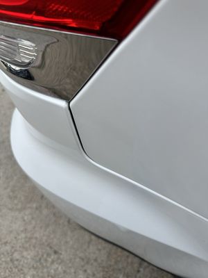 Unaligned rear bumper