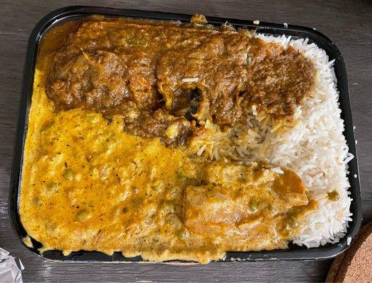 Lamb (top) & vegetable (bottom) curry. The vegetable curry is my personal favorite!!