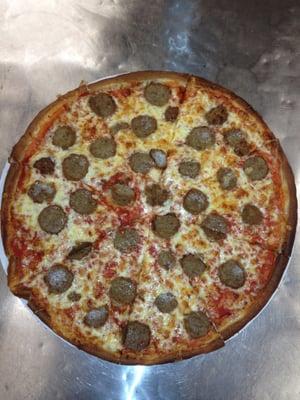 our homemade meatball pizza