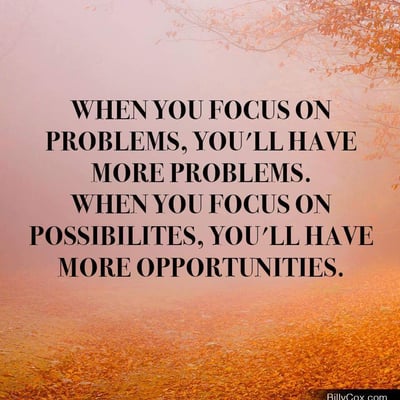 Focus on the positive things and good things will happen to you