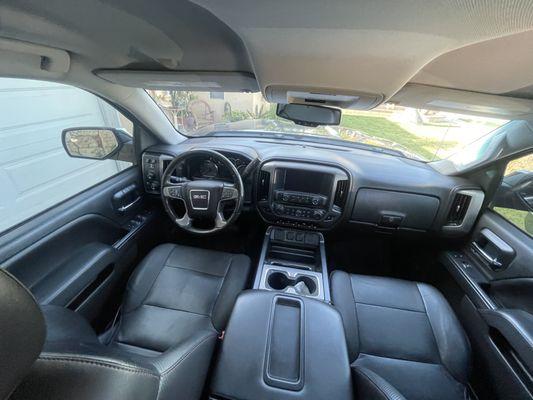 Interior clean on a GMC Truck