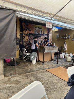 Ladies making the delicious handmade tortillas