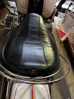 Before and after of my Harley seat