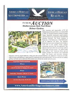 TAMPA LUXURY HOME For Sale By AUCTION