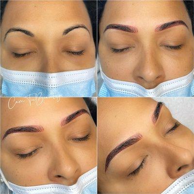 Microblading and microshading combination