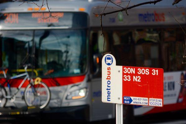 Bus stop for 30, 31, 33, and 96 right at your front door