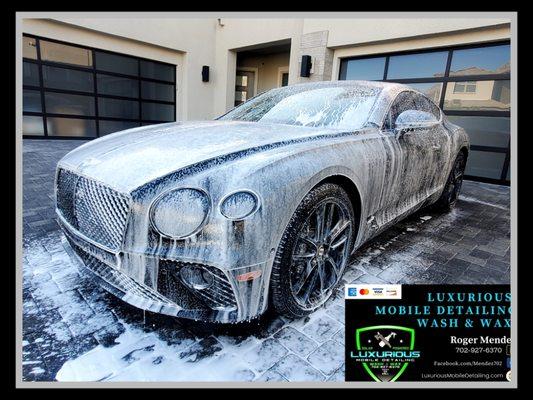 Bentley Foam Wash plus Interior Wipedown