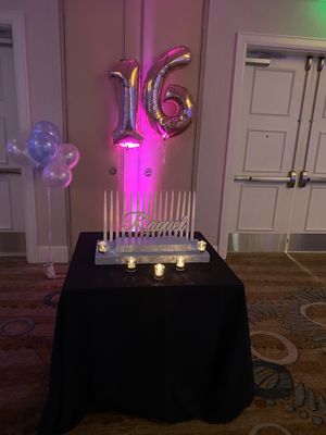 Sweet 16 cake display