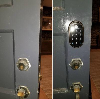 Electronic Deadbolt Installed and programmed.