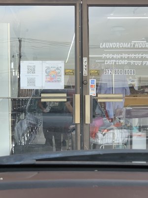 Laundromat door entrance