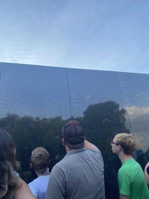 Brian with his group at the Vietnam Veterans Memorial