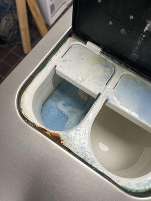 The powder detergent that was found sitting in machine.