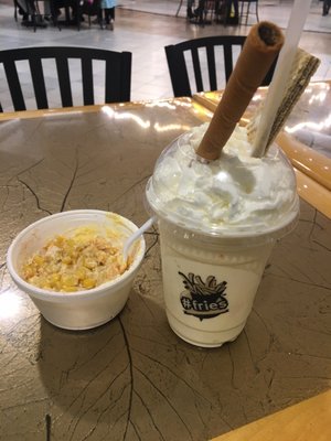 Regular Vanilla Shake and Corn in a Cup