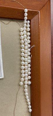 Assemblage of pearls: 2 rows are mine; matched row on right.