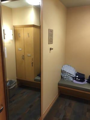 Dressing room with lockers