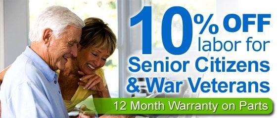 10% off labor for senior citizens