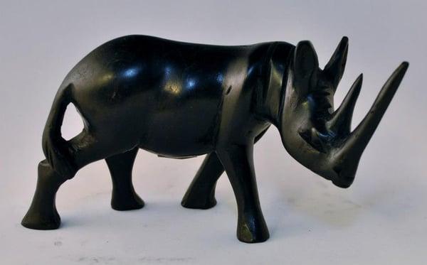 A hand-carved ebony rhino (not life-size, but just as intimidating).