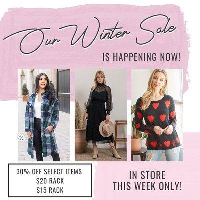 Winter Sale - In Store, this week only!