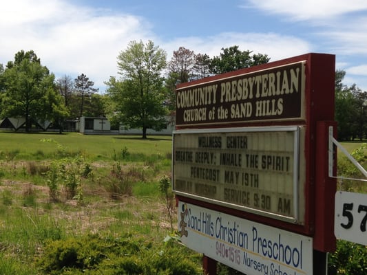 View of church building from Sand Hills Road.