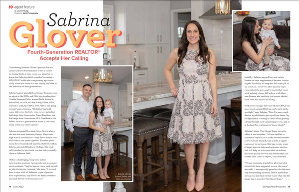 DuPage Real Producer Article Featuring Sabrina Glover - The Glover Team - Platinum Partners Downers Grove