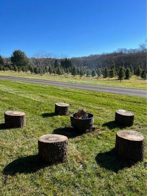 Fire Pit overlooking the Tree field