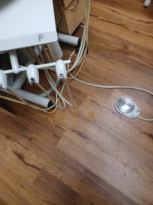 Puddle of water, my son is sitting in a chair that's plugged in! And instead of eliminating the trash they pushed the trash in the hole in t