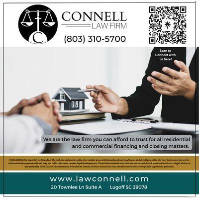 Call Connell Law Firm, LLC for Real Estate Closings.