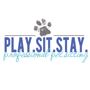 Play.Sit.Stay. professional pet sitting logo.