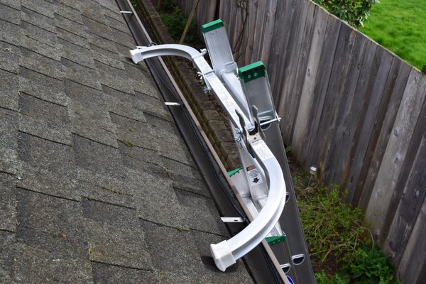 Professional equipment upgrades keep our ladders from leaning on and denting your gutters.