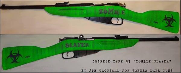 Custom Chinese Type 53 with HK Black, Florescent Green, Polished Bolt, Sporterized Stock