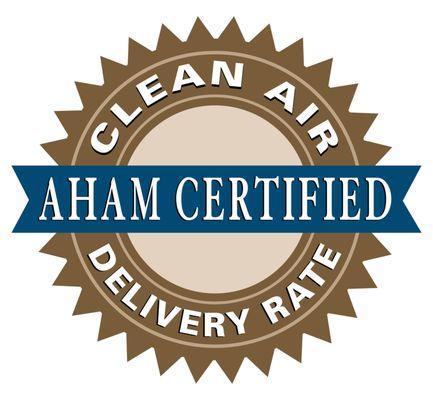 AHAM CERTIFICATION
La Association of Home Appliance Manufacturers (AHAM) certifica que Rainbow es un filtro de aire comprobado.