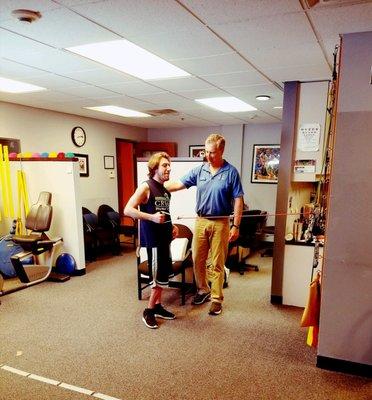 Patient working with a Physical Therapist.