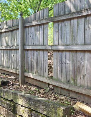 Broken fence.