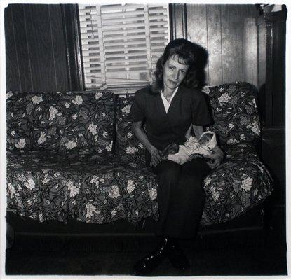 Diane Arbus 
(1923-1971)
A Woman With Her Baby Monkey, NJ 1971/ Printed Later 
Featured in FOCUS ON WOMEN IN PHOTOGRAPHY exhibition