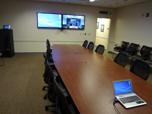 Video conferencing suite capable of calling anywhere in the world in High Definition with high quality embedded audio. 1-877-721-4040