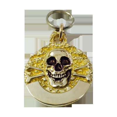 Bronze Skull & Cross Bone Tag