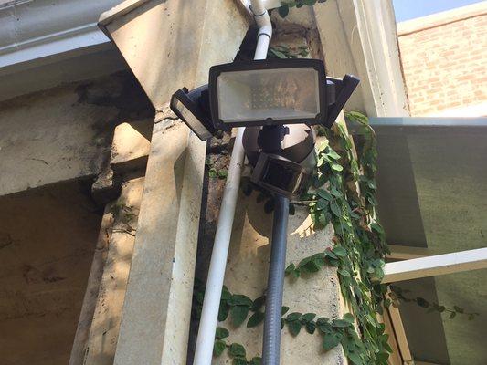 Out door led light fixture installation