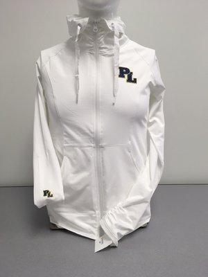 Ladies Full Zip Yoga Jacket with Glitter PL on front left chest and on right lower arm