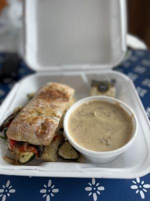 Half 1/2 Ciabatta Veggie 3 Onion Potato Soup