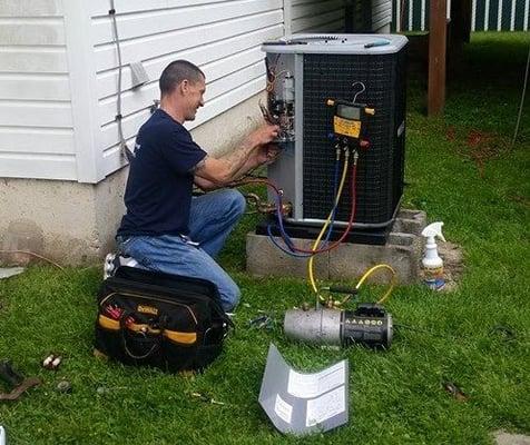 Getting an HVAC system ready for summer.