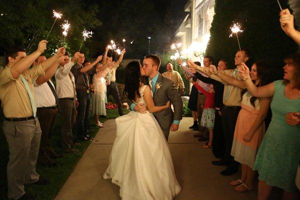 Send off the Bride and Groom with sparklers in our beautiful garden area.