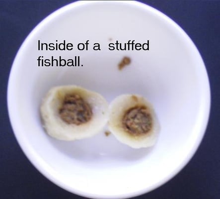 The inside of their fishball.