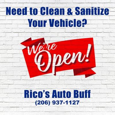 Let us clean and sanitize your vehicle today!