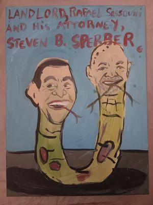 Painting of Rafael Sassouni and his lawyer,  Steven B. Sperber