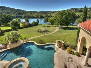 The amazing view from the back patio of the lake house!