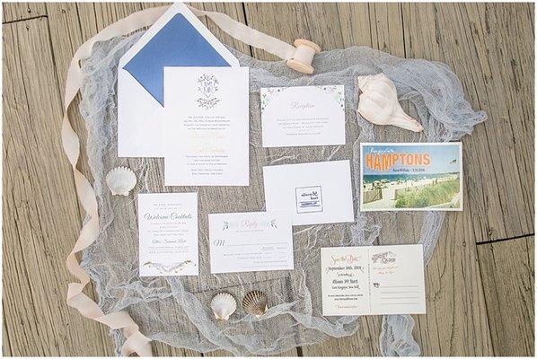 Nautical Watercolor Wedding Invitation