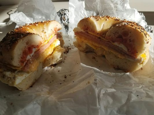 Taylor Ham Egg and Cheese on everything bagel. Ok at best.